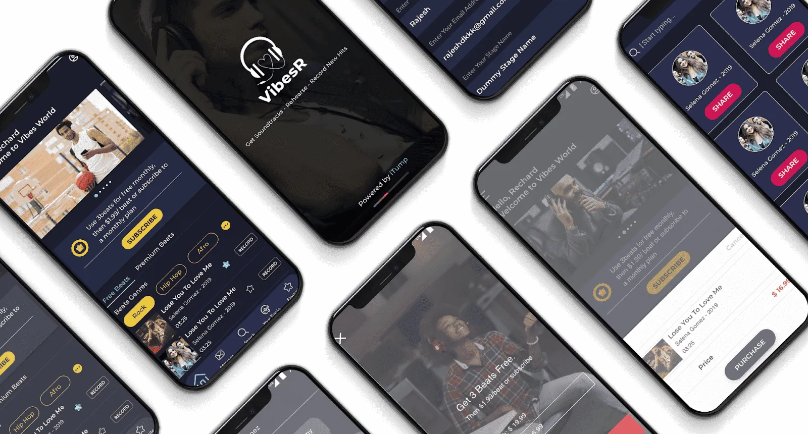 VibesR Mobile App design by chipsy services